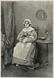 INFERMIERA, Little Sister infermiera malata 19 ° secolo in servizio, stampa arte vintage 1892 - Foto 1 di 2