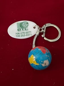 ETC Communications LLC World Globus & Info Disk Werbe-Schlüsselring Kette 3,5" - Bild 1 von 3