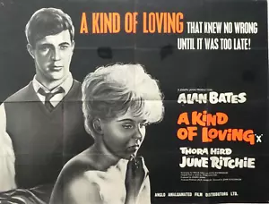RARE 1962 A KIND OF LOVING VINTAGE ORIGINAL ISSUE UK QUAD FILM POSTER ALAN BATES - Bild 1 von 22
