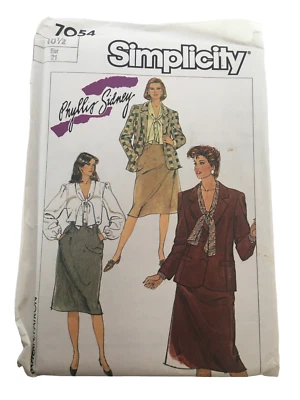Simplicity Sewing Pattern 7054 Skirt Jacket Work Career Phyllis Sidney 16.5 UC - Image 1 of 4