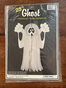 Vintage 1987 Pfeife Halloween Geist hängende Kunst Taschentuch Dekor 23" NEW OLD STOCK - Bild 1 von 2