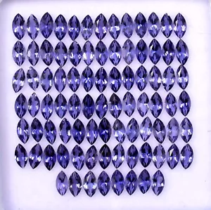 3.29 Cts Natural Iolite Marquise Cut 4x2 mm Lot 50 Pcs Calibrated Loose Gemstone - Picture 1 of 6