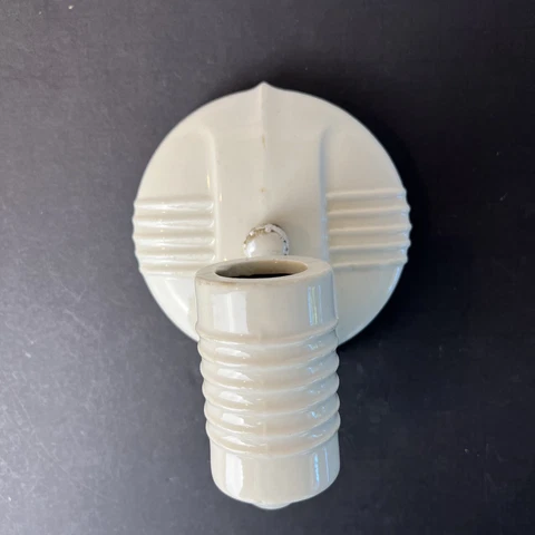 Vintage Art Deco Porcelain Light Fixture Wall Sconce All Parts Included Crack** Cover