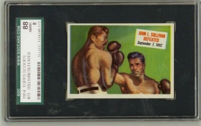 1954 Topps Scoop #71 John L Sullivan derrotado SGC CASI NUEVO/COMO NUEVO 8 cucharadas boxeo 1892 Foto 1 de 2