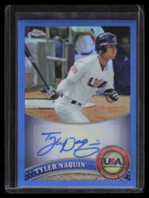 2011 Topps Chrome USA Autographs Blue Refractor Tyler Naquin Rookie Auto 72/99 - Image 1 of 2