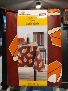 Harvest Fall Tablecloth 60" * 84" Pumpkin Pie Thanksgiving Fall Season - Picture 1 of 3
