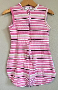 Summer Baby Girls Sleep Sack Gown Size Small / Medium 7-14lbs Striped Cotton - Picture 1 of 7