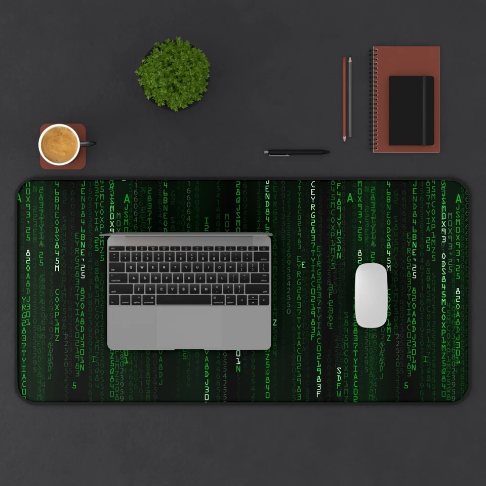Gaming Mouse Pad, Matrix Hacking Code Desk Mat, Anti-Slip XXL Mat for Office - Image 1 of 1