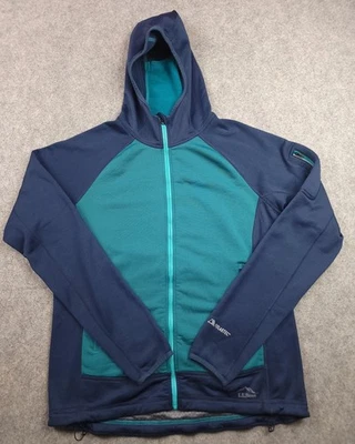 Chaqueta LL Bean Mujer Grande Azul Verde Polartec Con Capucha Cremallera Completa Bolsillos Exterior Foto 1 de 4