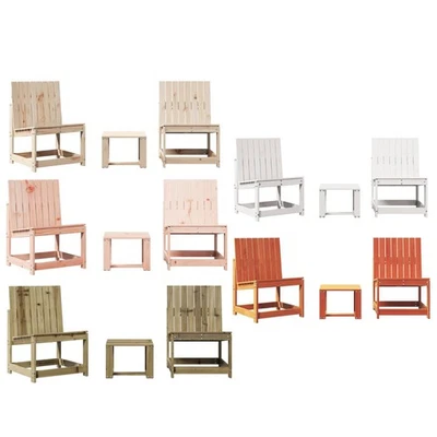 3-tlg. Garten Lounge Set Massivholz Kiefer Terrasse Holz Gartenmöbel Balkonmöbel - Bild 1 von 4