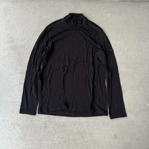 Icebreaker Mens Base Layer Top Black 260 Merino Long Sleeve Mock Neck Size L - Picture 1 of 5