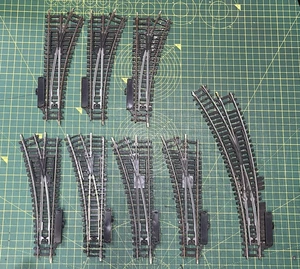 Job lot of Hornby OO Gauge L/H & R/H Points Old Metallic Track - Fair Condition - Picture 1 of 4