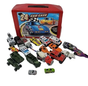 Vintage Tara Toy Corp Die Cast Car Case Hot Wheels Matchbox With 21 Vintage Cars - Picture 1 of 24