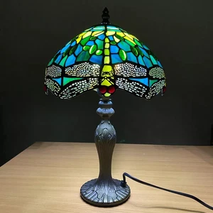 Tiffany-Stil Tischlampe Handarbeit Kunst Nachttischlampe Schreibtischlampen Buntglas - Bild 1 von 8