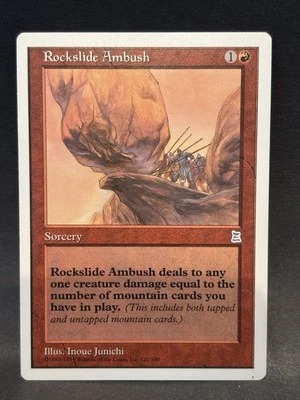 Vintage 1999 MTG Magic Portal Three Kingdoms English NM Card ROCKSLIDE AMBUSH - Image 1 of 2