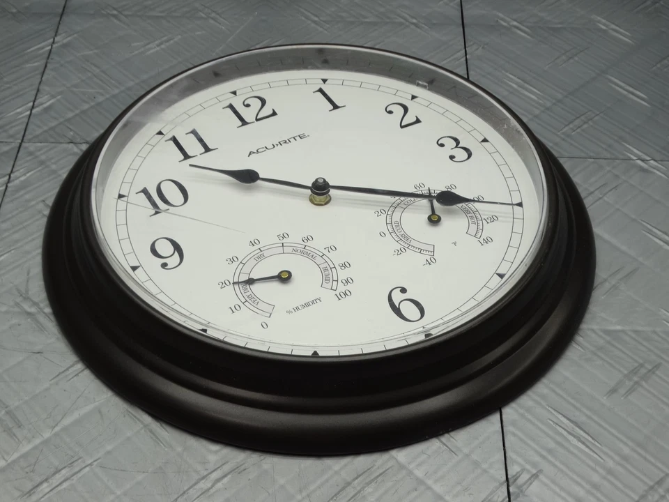 ACURITE 13in Outdoor Clock with Thermometer and Humidity - Image 1 of 4