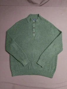 Vineyard Vines Pullover Herren XL grün Waffel Kellermann Knopf Mock 1/4 Merinowolle - Bild 1 von 9