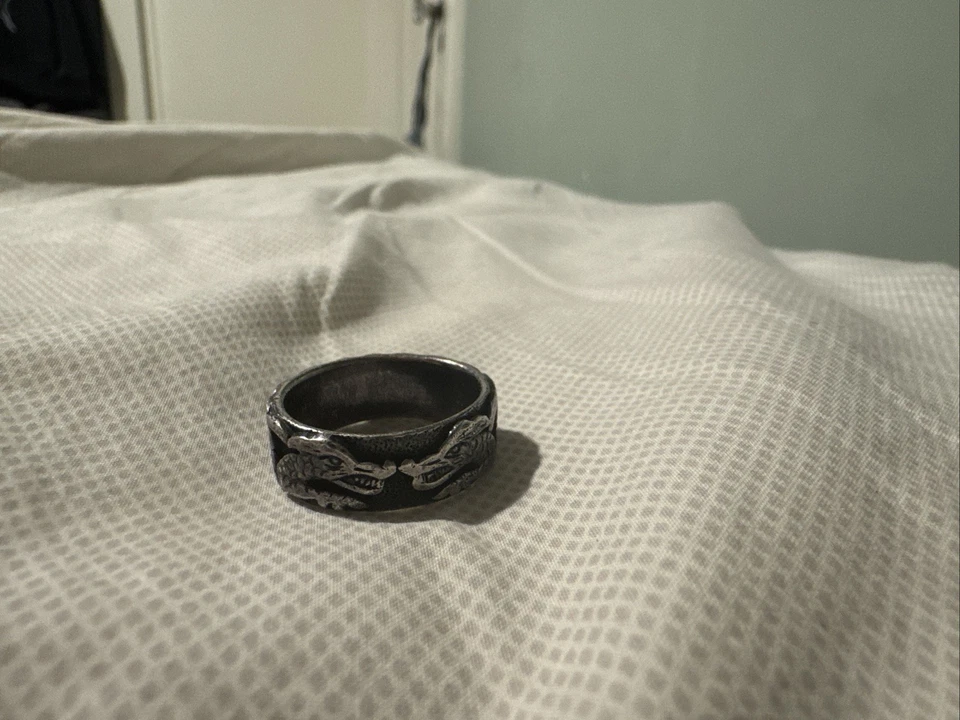 Серебряное кольцо с драконом 925 пробы - Изображение 1 из 4