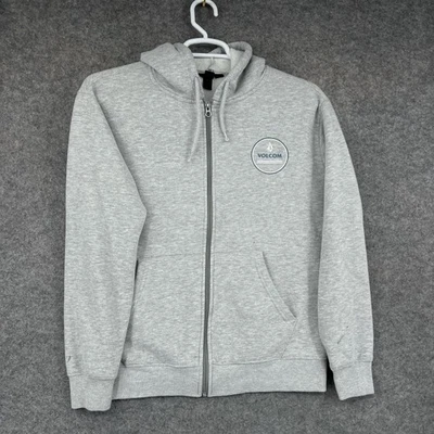 Volcom Sweatshirt Mens Small Gray Full Zip Hoodie Fleece Surf Skate Snowboarding - Image 1 of 4
