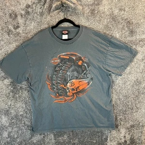 Harley Davidson Hemd Herren XL grau Riverside Skull Flames Motorrad Rad Biker - Bild 1 von 9
