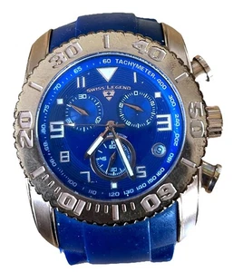 Reloj cronógrafo Swiss Legend Commander para hombre azul silicona sin correa - Imagen 1 de 5