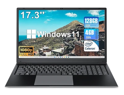 Laptop 17,3 Zoll HD Display Intel i3 Bis zu 2,0Ghz 4GB + 128GB SSD 8000mAh - Bild 1 von 4