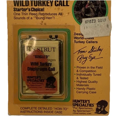 Wild Turkey Diaphragm Call, Hunters Specialties Single D 1985 NEW - Image 1 of 4