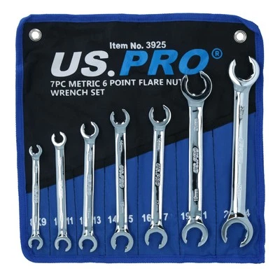 AB TOOLS 7pc Metric MM Flare Nut Brake Pipe Gas Fuel Spanner Wrench Set 8mm – 24mm