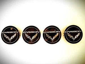 Corvette C7 wheel center caps Carbon special set of 4 four OEM 1930235 - Picture 1 of 3