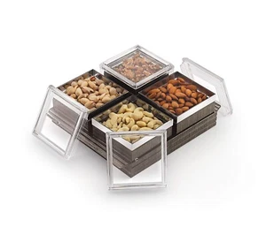Trockenobstbehälter mit Serviertablett 5er Set, 4 Box und 1 Tablett USA - Bild 1 von 3