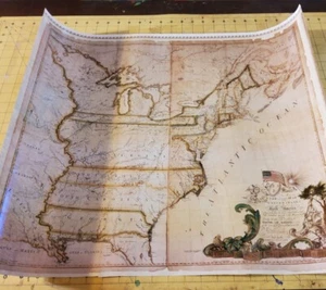 National Geographic Double Sided Laminated Map Atlantic Ocean Midwest States - Imagen 1 de 5