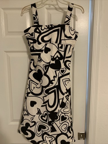 Abito senza maniche MOSCHINO Designer Chic Hearts taglia 6 NUOVO!!!