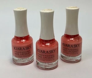 Kiara Sky Professional Nail Lacquer Polish N490 Romantic Coral 0.5 oz Set of 3 - Picture 1 of 4