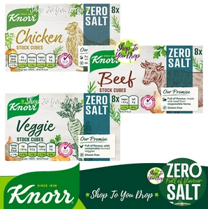 ZERO SALT KNORR STOCK CUBES 8 / 24 / 48 CHICKEN VEGETABLE BEEF Pot Gluten Free - Picture 1 of 31