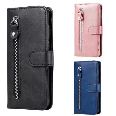 Case for Xiaomi 14 K70E 13C Note 13 Zip PU Leather Flip Wallet Case Phone Cover - Image 1 of 4