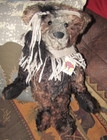 COLLIER VINTAGE MOHAIR TEDDY BEAR ARTISTE PAT LYONS ESPRIT LIBRE FR1NGED