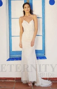 Eternity Brides Beaded With Straps Wedding Bridal Dress Size 12 Brand New - Picture 1 of 23