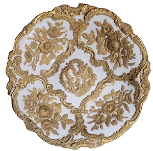 Antique Meissen Plate Gilded Porcelain Cabinet Floral Decor - Picture 1 of 14