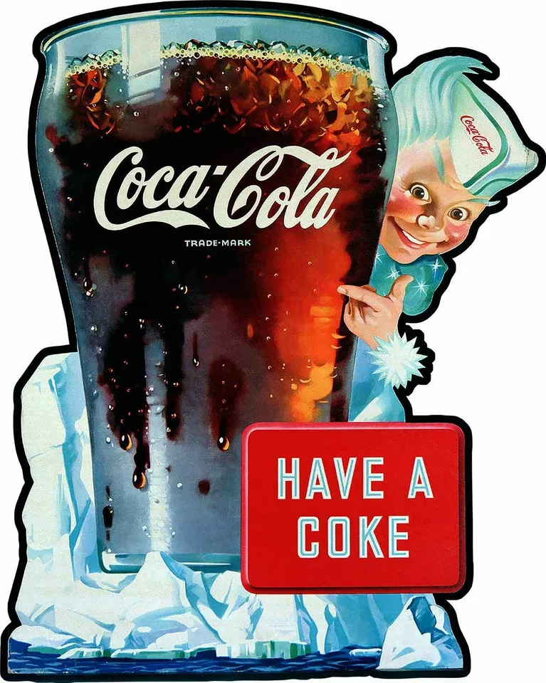 COCA COLA HAVE A COKE SPRITE BOY 19" HEAVY DUTY USA MADE METAL ADVERTISING SIGN - Image 1 of 1