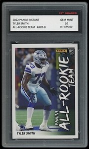 TYLER SMITH 2022 PANINI INSTANT 1ST GRADED 10 ALL-ROOKIE TEAM NFL ROOKIE CARD RC