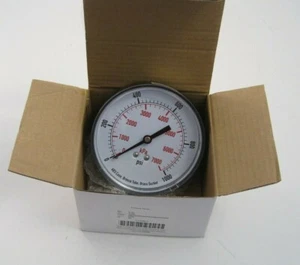 3-1/2" Pressure Gauge (0 to 1000 psi) - Dry Fill - 1/4" NPT Connection (Back) - Picture 1 of 8