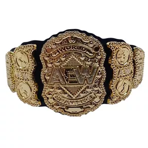 AEW Jazwares Brown World Title Championship Cintura Giocattolo per Wrestling Figure Elite - Foto 1 di 4
