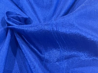Royal Blue  100% Silk Dupioni Fabric 54” wide Sold By The Yard - Image 1 of 3