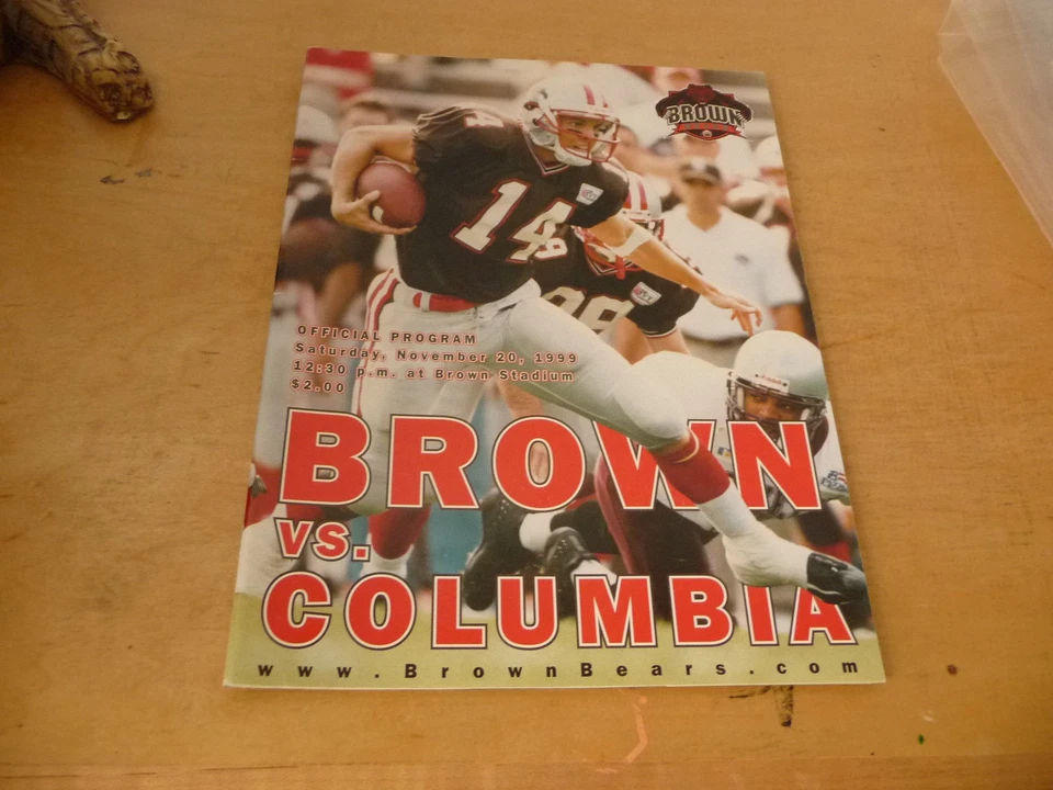 1999 COLUMBIA AT BROWN COLLEGE FOOTBALL PROGRAM EX-MINT - Image 1 of 1