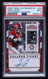 2020 Contenders Draft Picks Diamond Ticket /15 Jerry Jeudy PSA 9 Rookie Auto RC