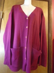 VINTAGE 'POINTS WEST' MAROON CARDIGAN SWEATER - Picture 1 of 5