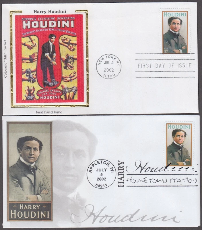 USA # 3651.5 SET of 2 DIFF FDC - HARRY HOUDINI, FAMOUS MAGICIAN - Image 1 of 1