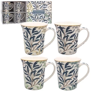 Set of 4 William Morris Lustre Willow Bough Mugs - Picture 1 of 1