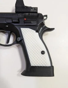 CZ Compact P01/PCR Magwell W/ Short White Grips. Works W/ All Magazines - Picture 1 of 7