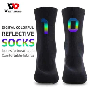 WESTBIKING Cycling Socks Breathable Bicycle Racing Compression Sports Reflective - Picture 1 of 37